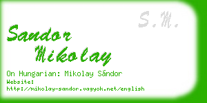 sandor mikolay business card